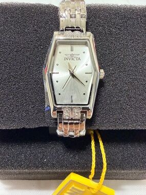 Invicta Women’s Silver Toned Hexagonal Dial Bracelet Watch